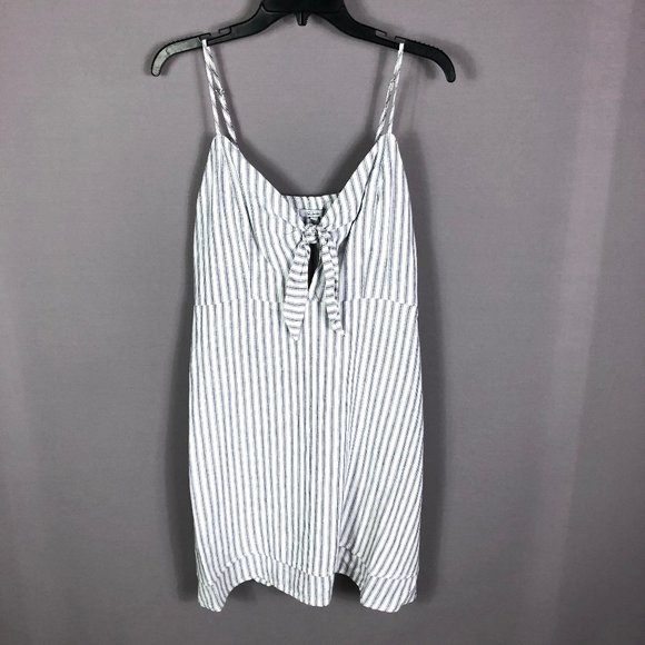 Rails Women's White Navy Canela Stripe Tiered Mini Dress Size Large - Picture 5 of 11